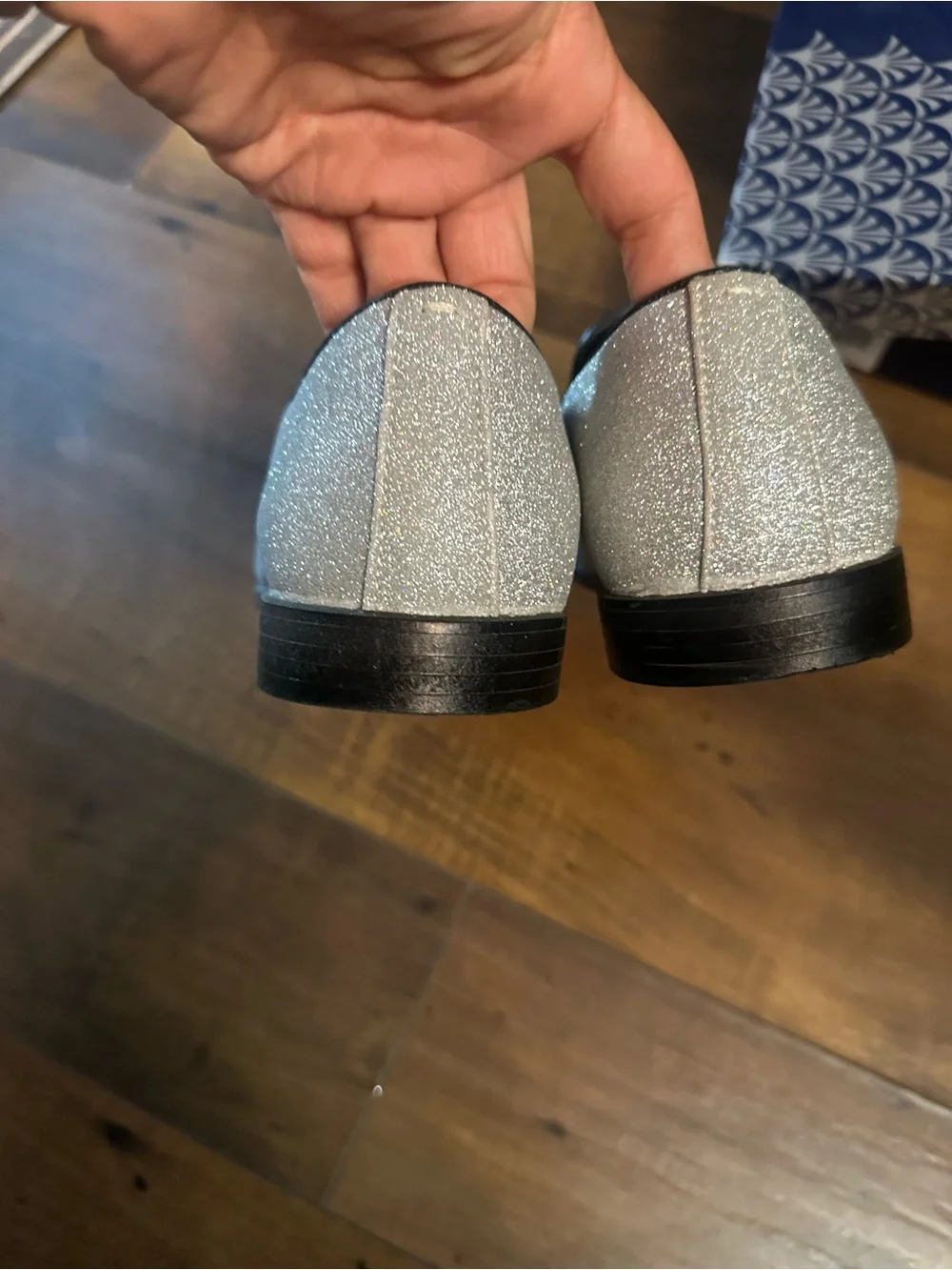 Amalfi Men's Silver Glitter Slip-On Loafers